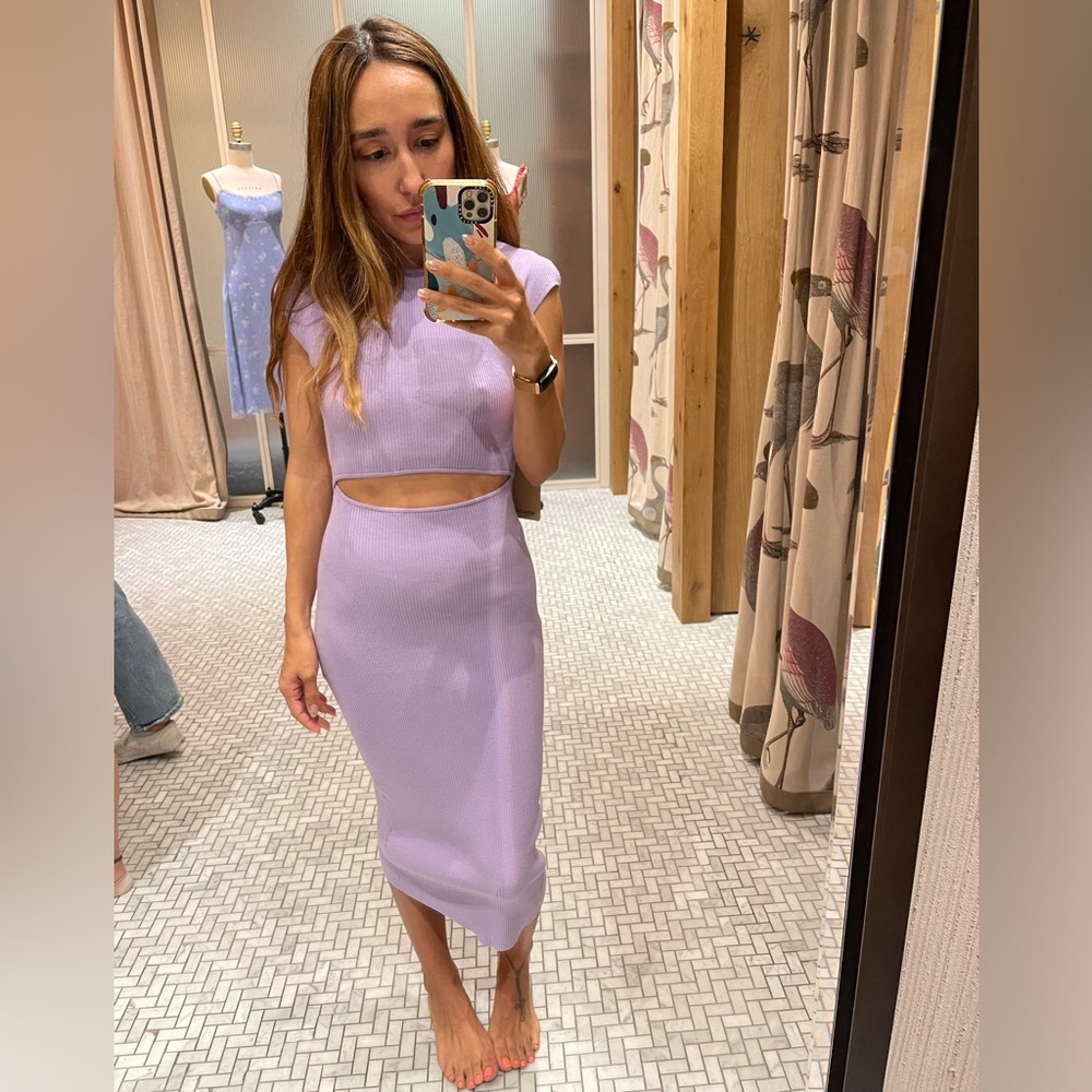 Aritzia cut out ribbed mini dress